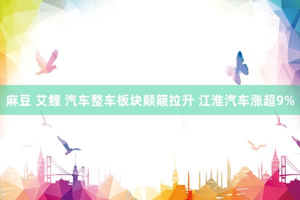 麻豆 艾鲤 汽车整车板块颠簸拉升 江淮汽车涨超9%