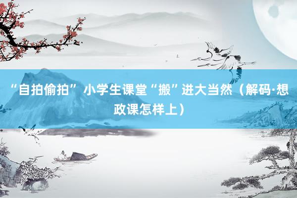 “自拍偷拍” 小学生课堂“搬”进大当然（解码·想政课怎样上）